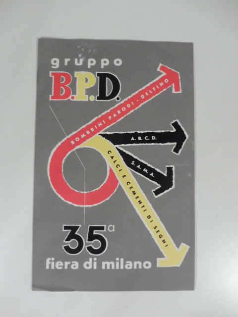 Gruppo Bomprini Parodi Delfino. Calci e cementi. 35 Fiera di Milano. Pieghevole pubblicitario